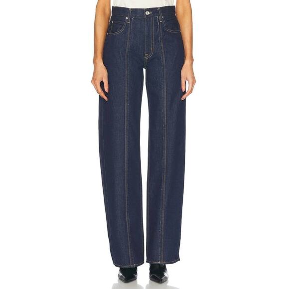 SLVRLAKE Cassie Raw Edge Jean in Midnight Mile Blue 29 - Picture 1 of 5